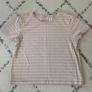 Pink and White Striped Shirt- Max Studio
